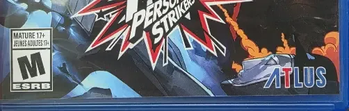 Persona 5 Strikers, the ESRB box on its front