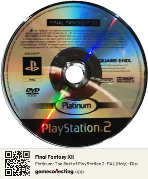 Final Fantasy XII PlayStation 2, PAL disc