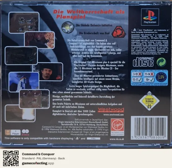 Command & Conquer PlayStation, Germany box back