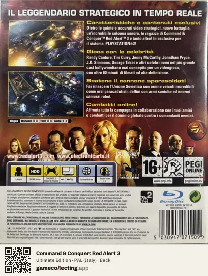 Command & Conquer: Red Alert 3 PlayStation 3, Italy box back
