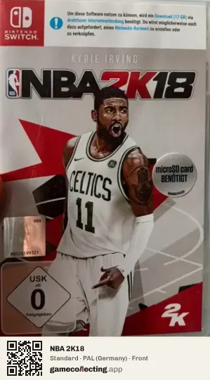 NBA 2K18 Nintendo Switch, Germany box front