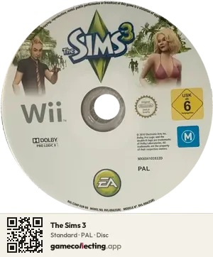 The Sims 3 Nintendo Wii, PAL disc