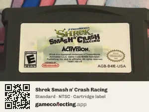 Shrek Smash n' Crash Racing Game Boy Advance, NTSC cartridge label