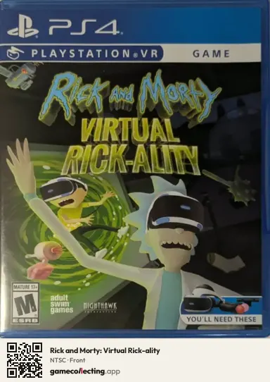 Rick and Morty: Virtual Rick-ality PlayStation 4, NTSC box front