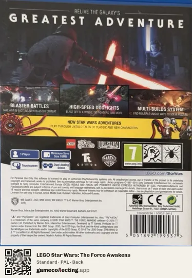 LEGO Star Wars: The Force Awakens PlayStation Vita, PAL box back
