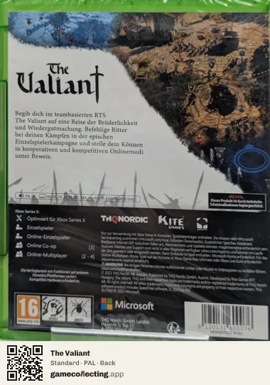 The Valiant Xbox Series X, PAL box back