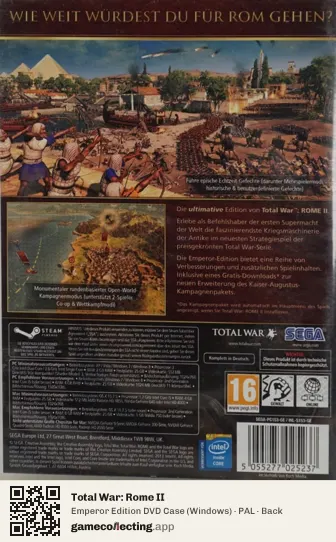 Total War: Rome II Computer, PAL box back
