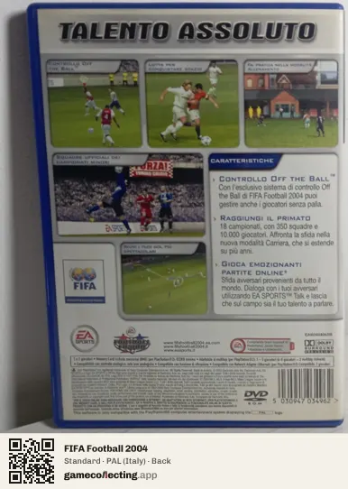 FIFA Football 2004 PlayStation 2, Italy box back