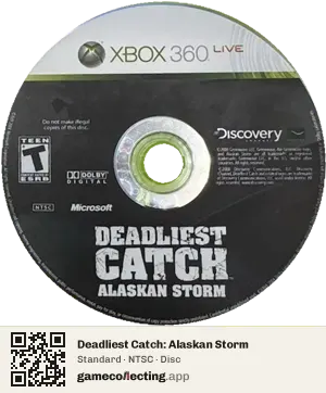 Deadliest Catch: Alaskan Storm Xbox 360, NTSC disc