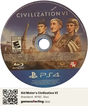 Sid Meier's Civilization VI PlayStation 4, NTSC disc