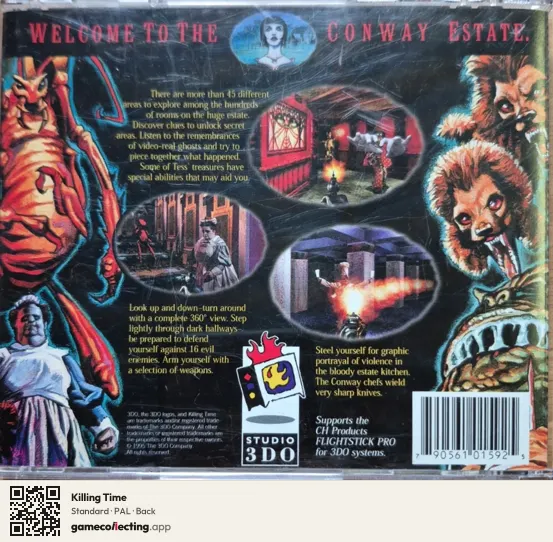 Killing Time 3DO Interactive Multiplayer, PAL box back