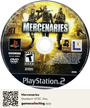 Mercenaries PlayStation 2, NTSC disc