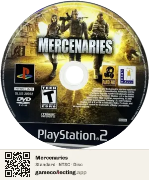 Mercenaries PlayStation 2, NTSC disc