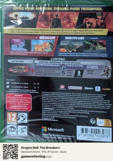 Dragon Ball: The Breakers Xbox One, France box back