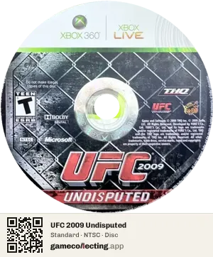 UFC 2009 Undisputed Xbox 360, NTSC disc