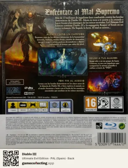 Diablo III PlayStation 3, Spain box back