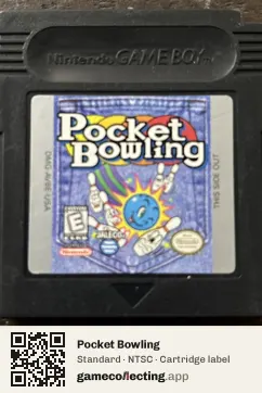 Pocket Bowling Game Boy Color, NTSC cartridge label