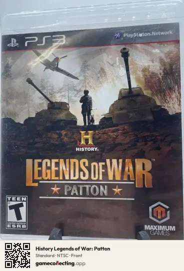 History Legends of War: Patton PlayStation 3, NTSC box front