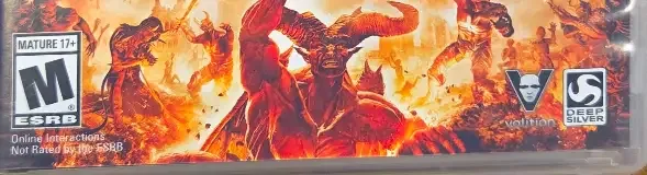 Saints Row: Gat out of Hell, the ESRB box on its front