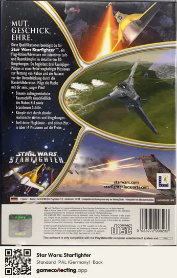 Star Wars: Starfighter PlayStation 2, Germany box back