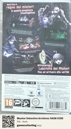 Master Detective Archives: RAIN CODE Nintendo Switch, PAL box back
