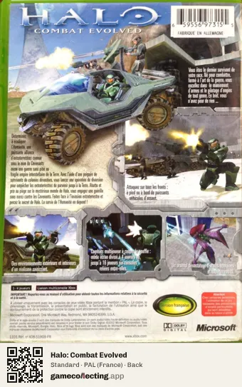 Halo: Combat Evolved Xbox, France box back