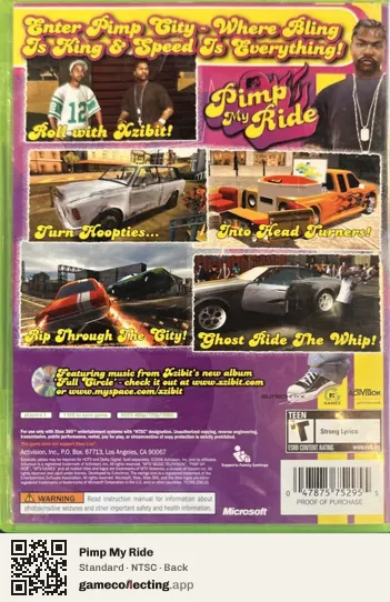 Pimp My Ride Xbox 360, NTSC box back