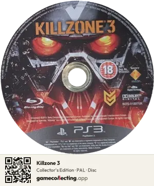 Killzone 3 PlayStation 3, PAL disc