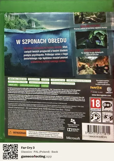 Far Cry 3 Xbox 360, Poland box back
