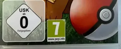 Pokémon: Let's Go, Eevee!, the PEGI square on its front