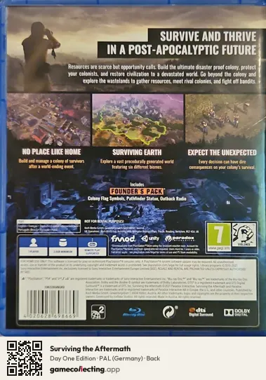 Surviving the Aftermath PlayStation 4, Germany box back