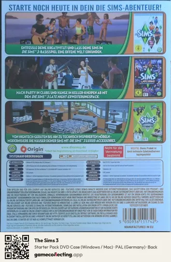 The Sims 3 Computer, Germany box back