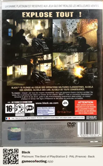 Black PlayStation 2, France box back