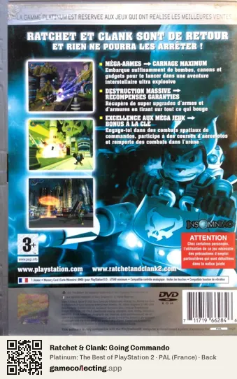 Ratchet & Clank: Going Commando PlayStation 2, France box back