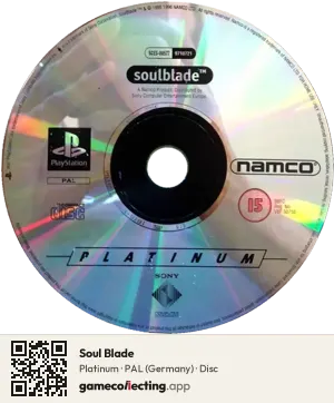 Soul Blade PlayStation, PAL disc
