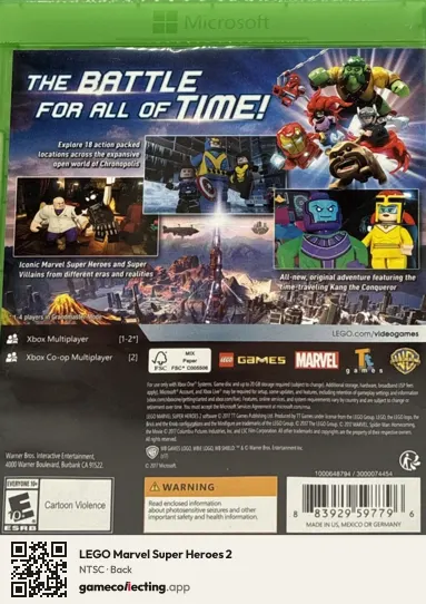 LEGO Marvel Super Heroes 2 Xbox One, NTSC box back