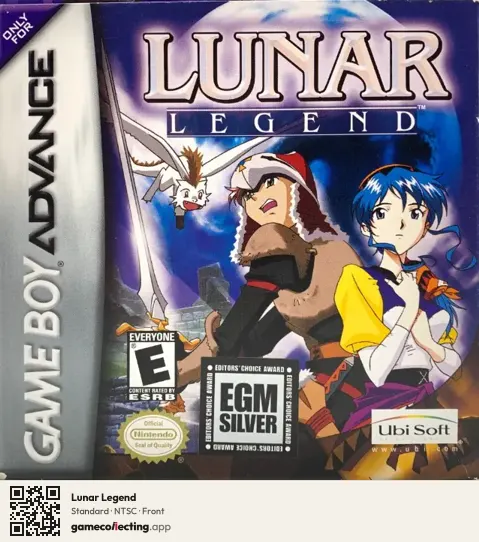 Lunar Legend Game Boy Advance, NTSC box front