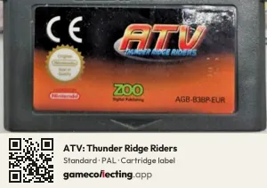 ATV: Thunder Ridge Riders Game Boy Advance, PAL cartridge label