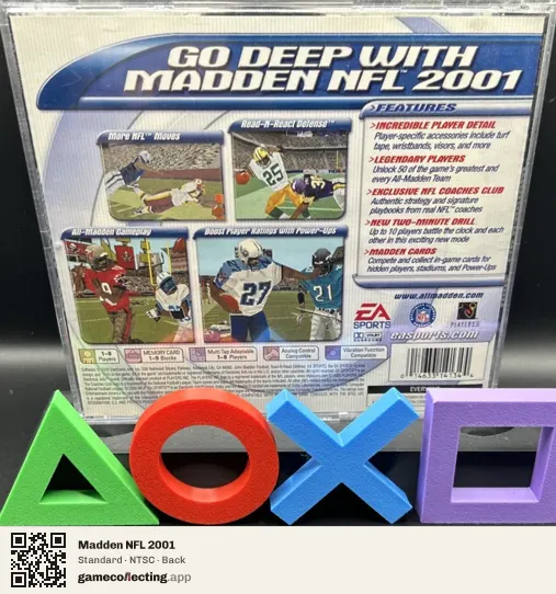 Madden NFL 2001 PlayStation, NTSC box back