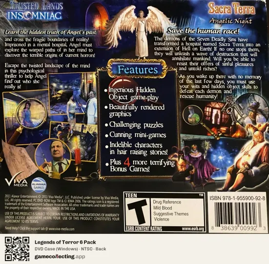 Legends of Terror 6 Pack Computer, NTSC box back