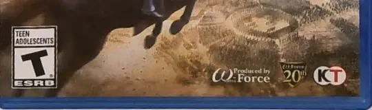 Dynasty Warriors 9, the ESRB box on its front