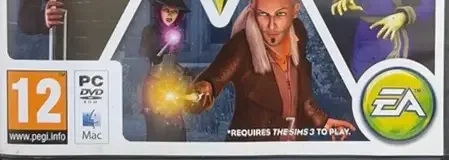 The Sims 3: Supernatural, the PEGI square on its front
