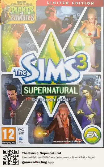 The Sims 3: Supernatural Computer, PAL box front