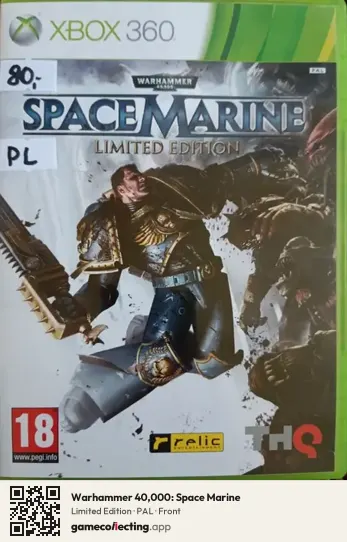 Warhammer 40,000: Space Marine Xbox 360, PAL box front