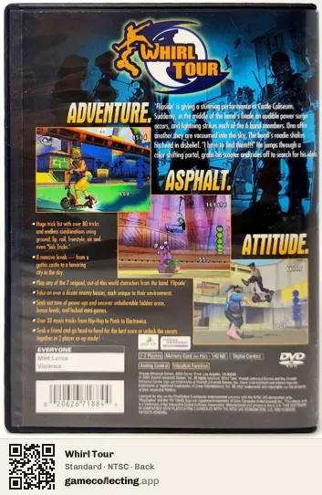 Whirl Tour PlayStation 2, NTSC box back