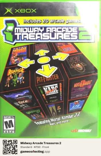 Midway Arcade Treasures 2 Xbox, NTSC box front