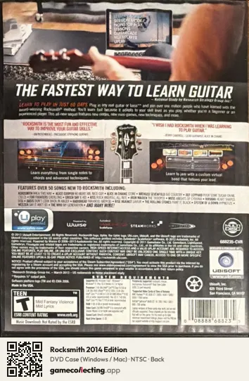 Rocksmith 2014 Edition Computer, NTSC box back