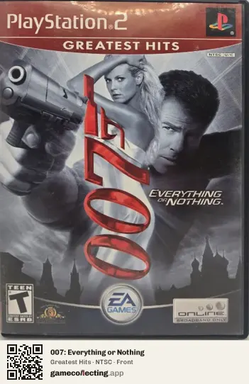 007: Everything or Nothing PlayStation 2, NTSC box front