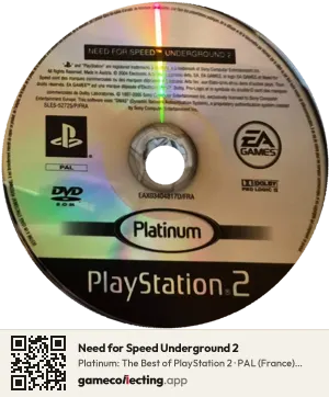 Need for Speed Underground 2 PlayStation 2, PAL disc