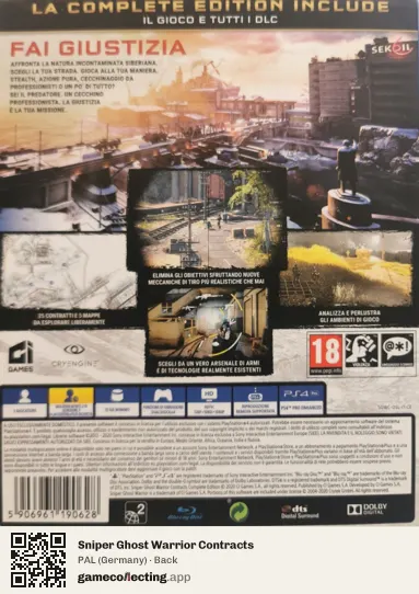 Sniper Ghost Warrior Contracts PlayStation 4, Germany box back